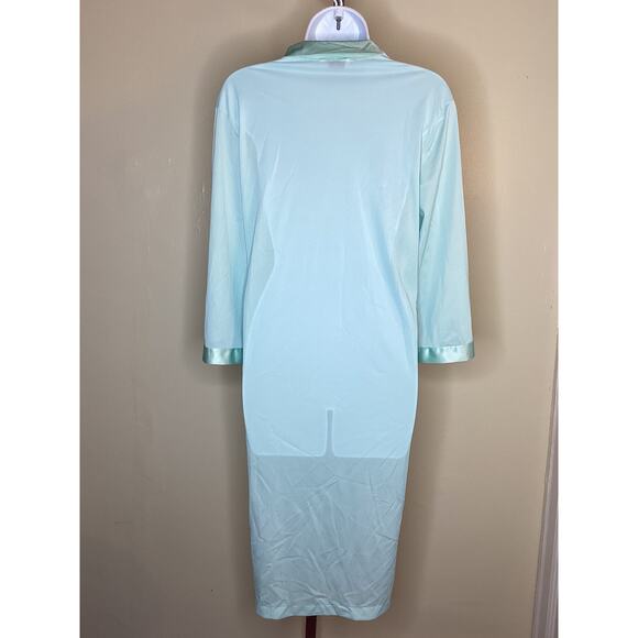 Vanity Fair Vtg L/S Nightgown Medium  Blue EUC Button Down Modest,Sleepwear - Picture 3 of 9